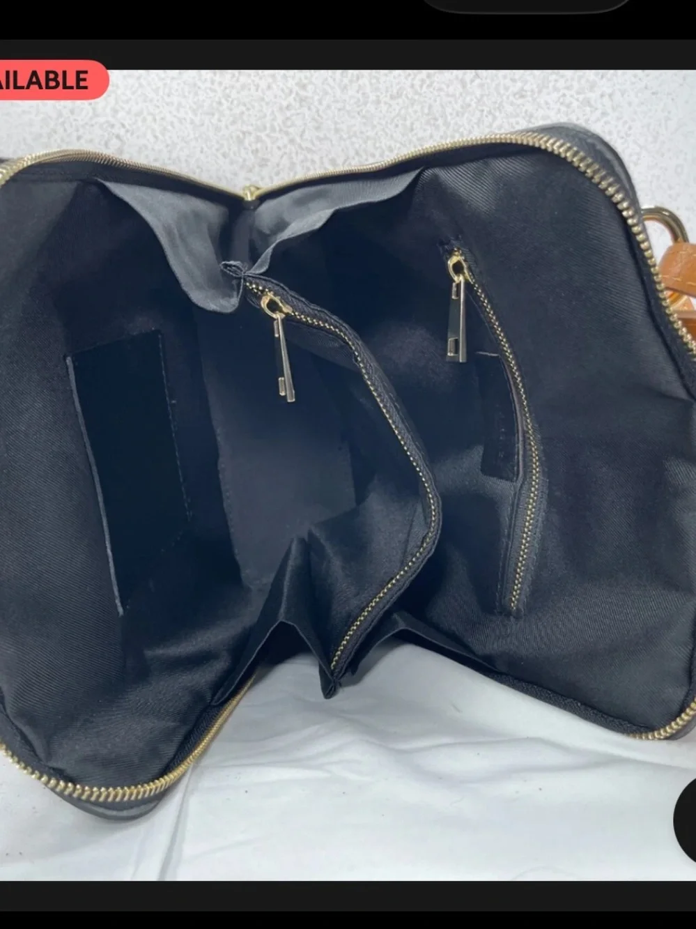 Divina Firenze Two-Tone Leather Backpack in Black & Tan